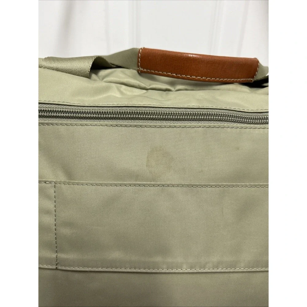 BRICS Olive Green Nylon Leather‎ Trim Weekender Travel Duffel Bag